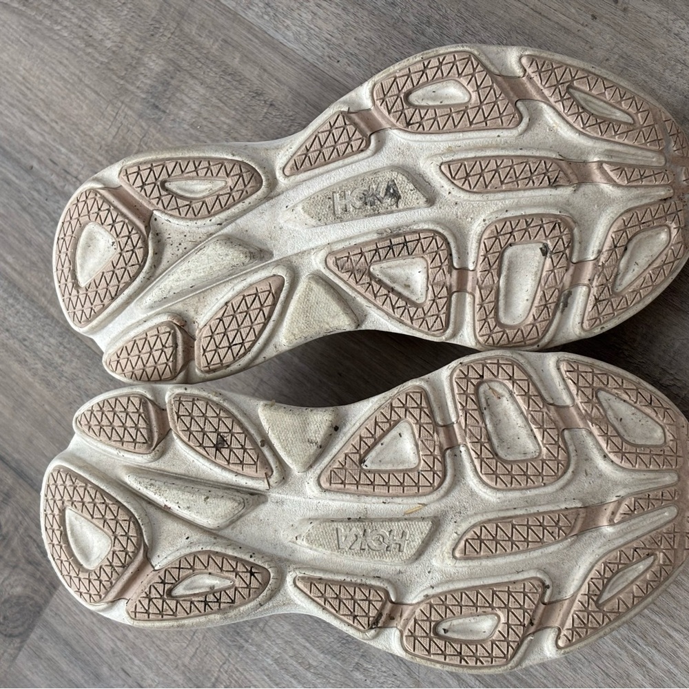 Hoka Women's Neutral-Tone Athletic Running Shoes in Cream and Beige - Picture 3 of 4